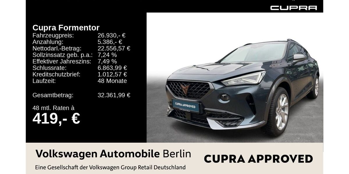 Cupra Formentor 40.340 km 26.930 &euro; Berlin 13089
