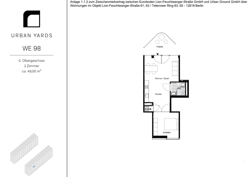 Etagenwohnung Berlin Kaulsdorf - 2 Zimmer, 49 m&sup2;, 897&euro; | Angebot:25984542