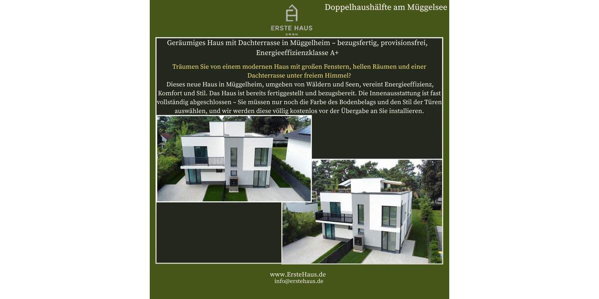 A+, Doppelhaushälfte mit großer Dachterrasse, 150 m², 4 SZ, 2 Bäder, Garten, provisionsfrei 5 zimmer