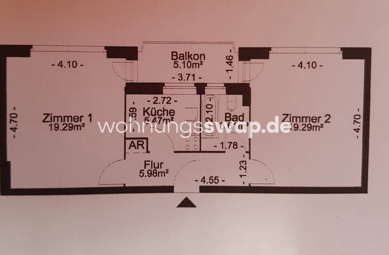 Etagenwohnung Berlin Charlottenburg - 2 Zimmer, 54 m&sup2;, 443&euro; | Angebot:26115616