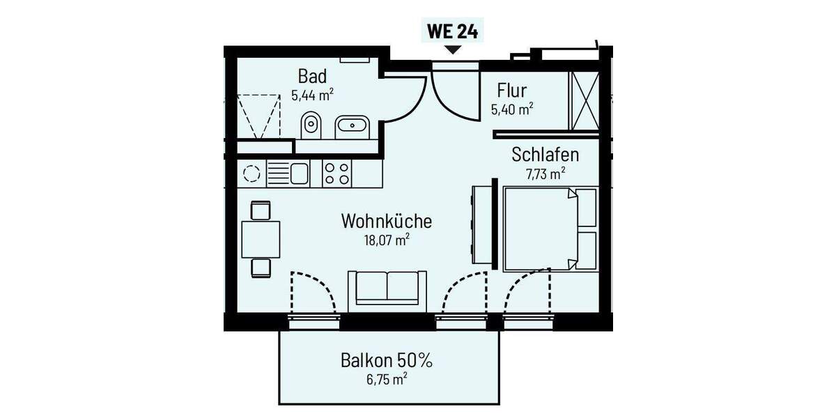 Etagenwohnung Berlin Köpenick - 1 Zimmer, 40 m&sup2;, 901&euro; | Angebot:25957219