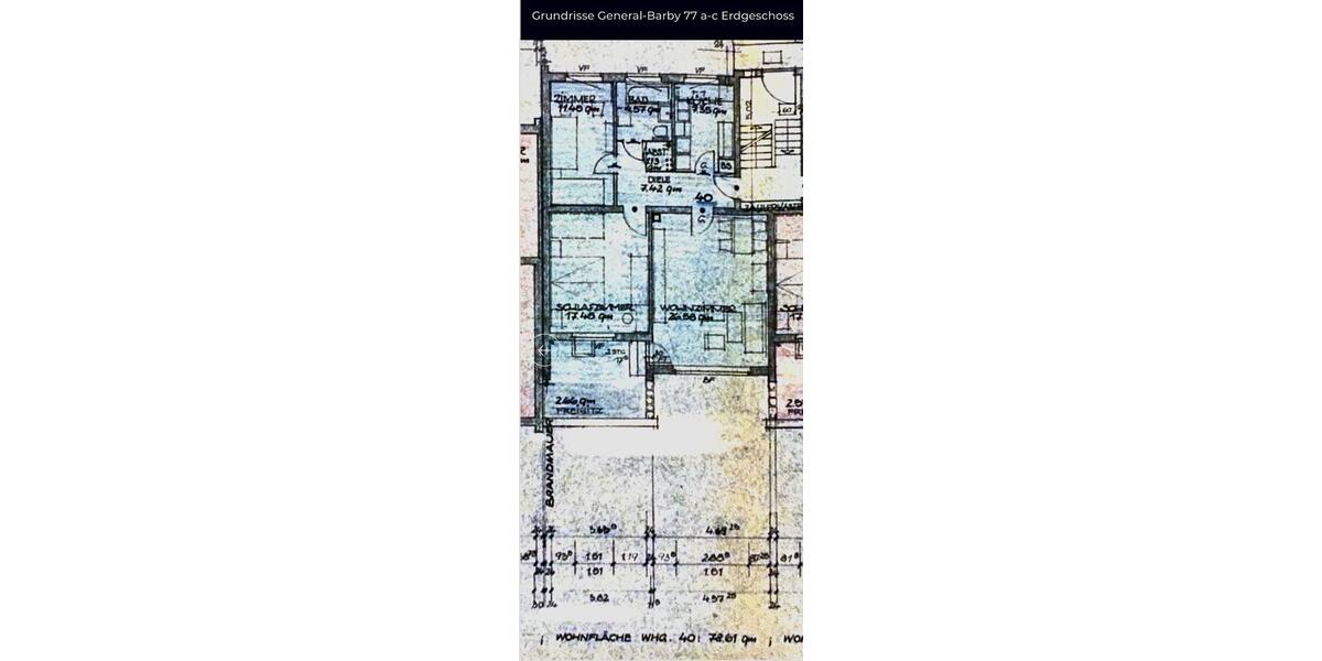 Erdgeschoßwohnung Berlin Neukölln - 3 Zimmer, 79 m&sup2;, 380.000&euro; | Angebot:26289326