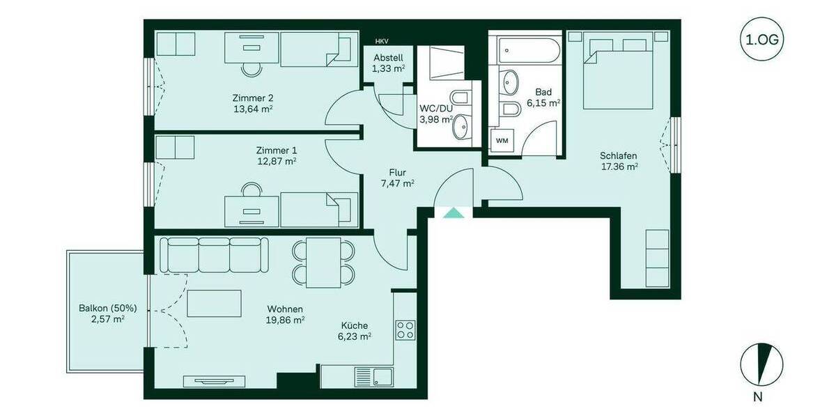 Etagenwohnung Berlin Lichtenrade - 4 Zimmer, 92 m&sup2;, 499.900&euro; | Angebot:26730414