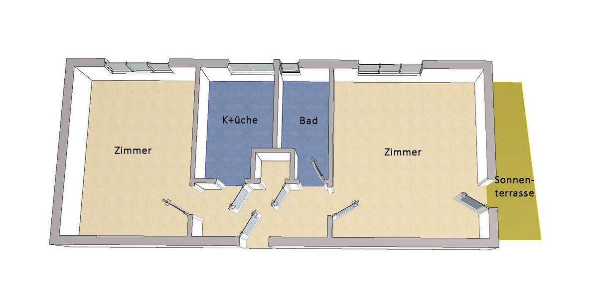 Etagenwohnung Berlin Steglitz - 2 Zimmer, 55 m&sup2;, 310.000&euro; | Angebot:26499013