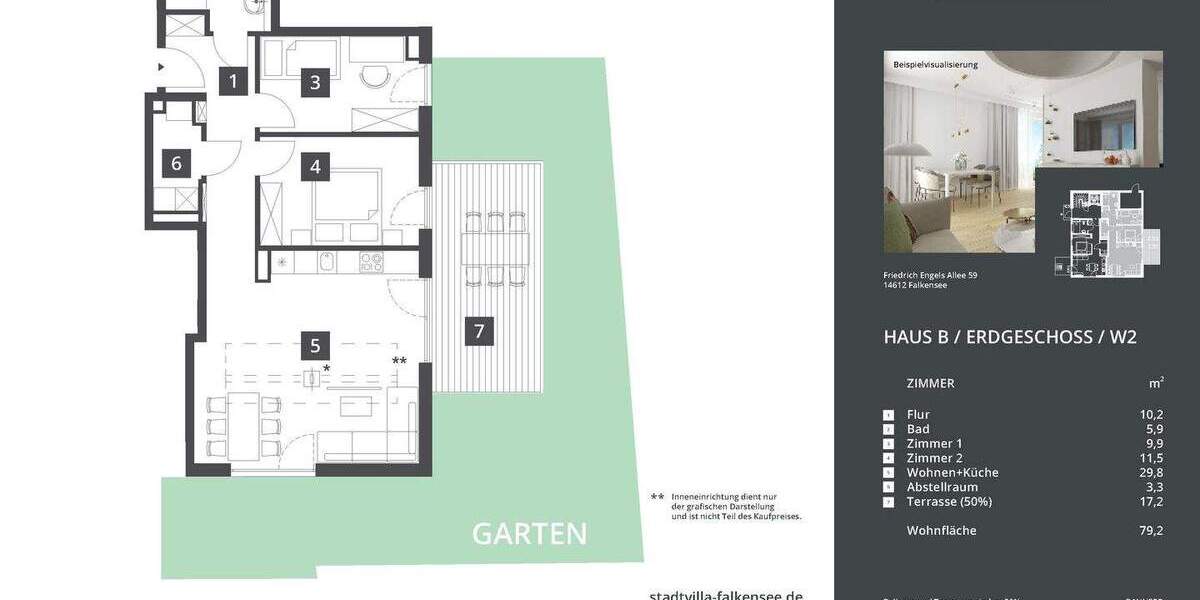 Etagenwohnung Falkensee - 3 Zimmer, 80 m&sup2;, 430.000&euro; | Angebot:24482349