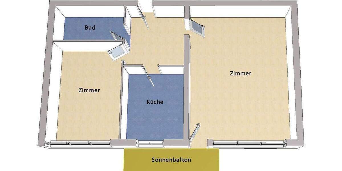 Etagenwohnung Berlin Zehlendorf - 2 Zimmer, 54 m&sup2;, 215.000&euro; | Angebot:25730642