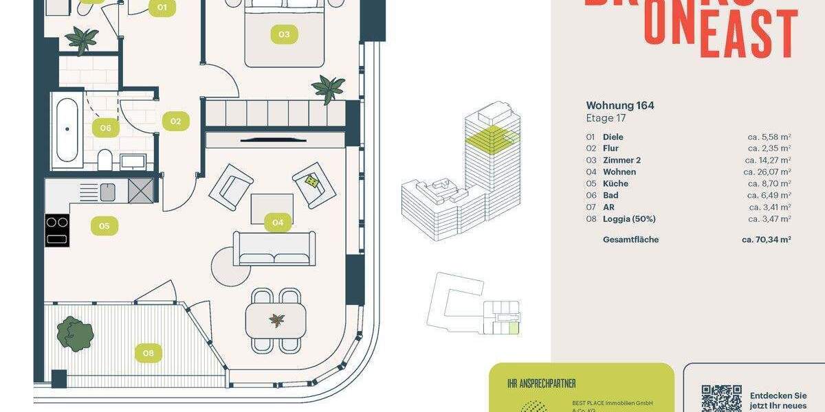 Etagenwohnung Berlin Friedrichshain - 2 Zimmer, 70 m&sup2;, 899.000&euro; | Angebot:25718088