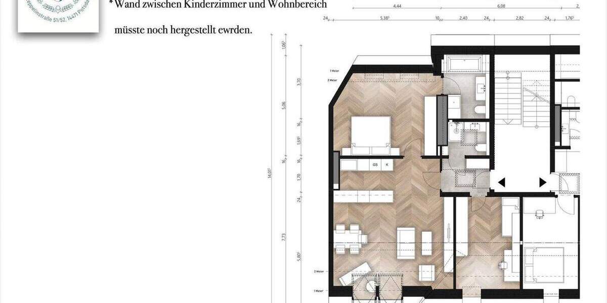 Etagenwohnung Potsdam Potsdam West - 2 Zimmer, 82 m&sup2;, 485.000&euro; | Angebot:25760422