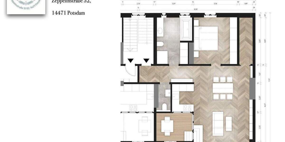 Etagenwohnung Potsdam Potsdam West - 2 Zimmer, 73 m&sup2;, 442.500&euro; | Angebot:25803300
