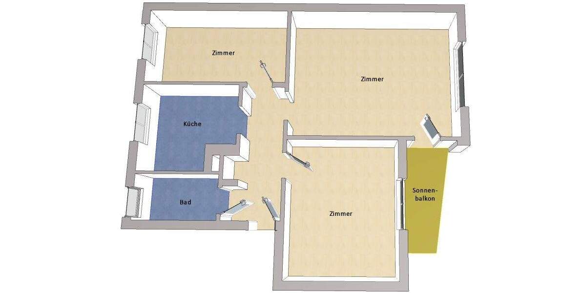 Etagenwohnung Berlin Lankwitz - 3 Zimmer, 60 m&sup2;, 325.000&euro; | Angebot:25937500