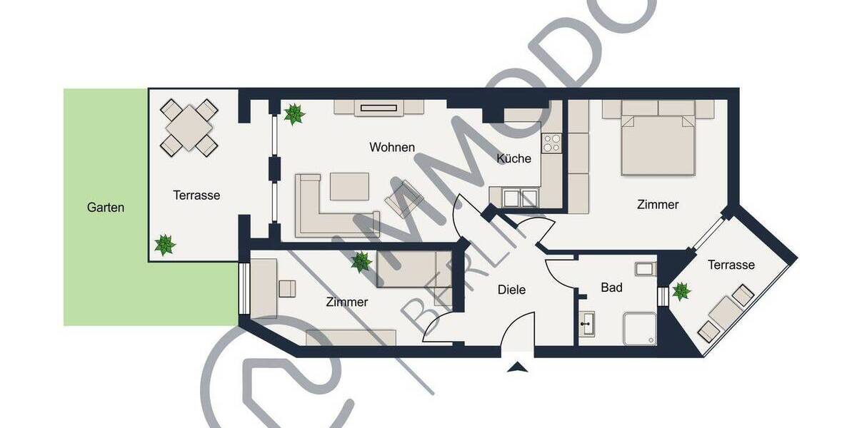 Terrassenwohnung Berlin Friedenau - 3 Zimmer, 84 m&sup2;, 549.000&euro; | Angebot:25988743