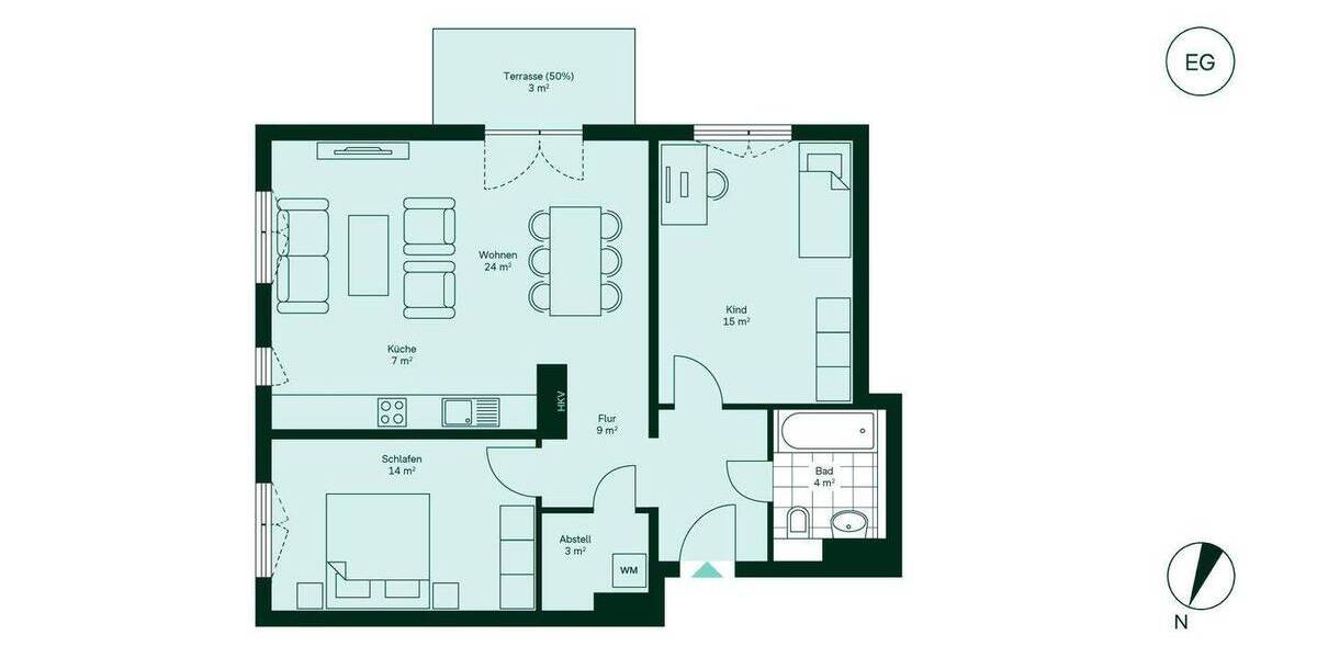 Platz für Alltag und Auszeit 3 zimmer