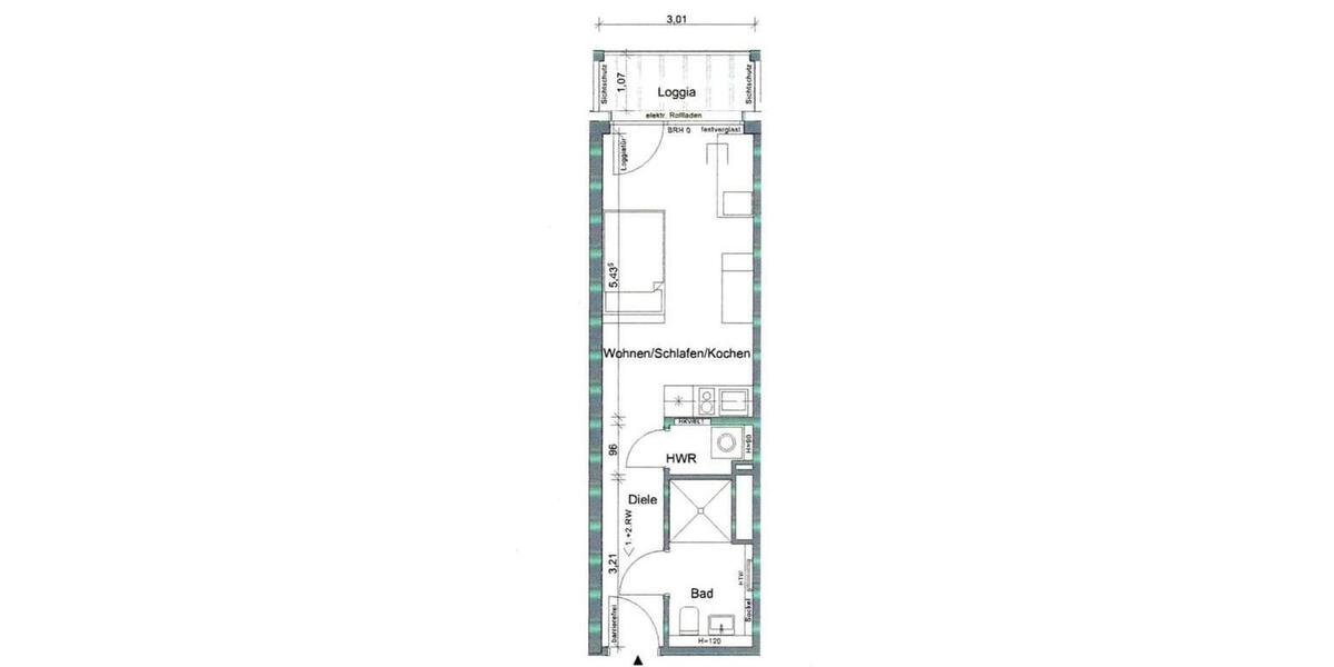 Etagenwohnung Berlin Friedrichshain-Kreuzberg - 1 Zimmer, 30 m&sup2;, 1.000&euro; | Angebot:26676782