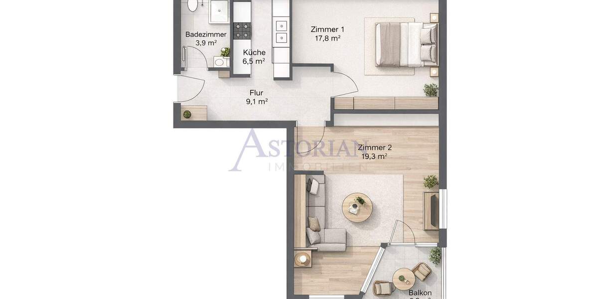 Etagenwohnung Berlin Reinickendorf - 2 Zimmer, 61 m&sup2;, 350.500&euro; | Angebot:25778444