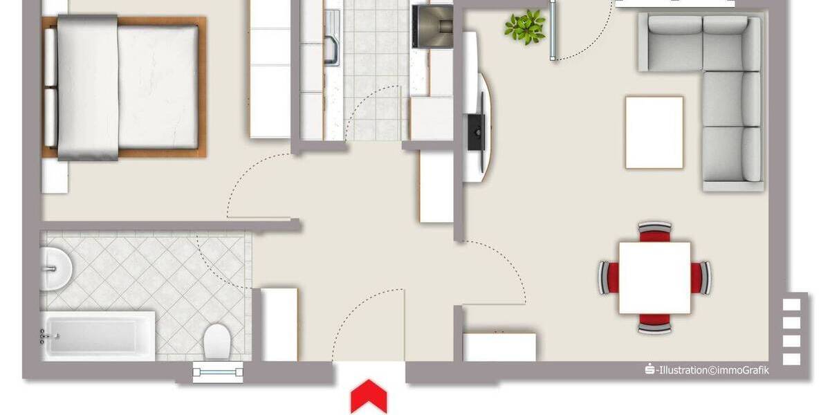 Etagenwohnung Berlin Zehlendorf - 2 Zimmer, 53 m&sup2;, 159.000&euro; | Angebot:26161976