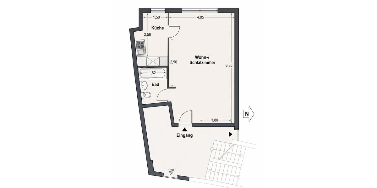 Etagenwohnung Berlin Charlottenburg-Wilmersdorf - 1 Zimmer, 34 m&sup2;, 199.000&euro; | Angebot:27019357