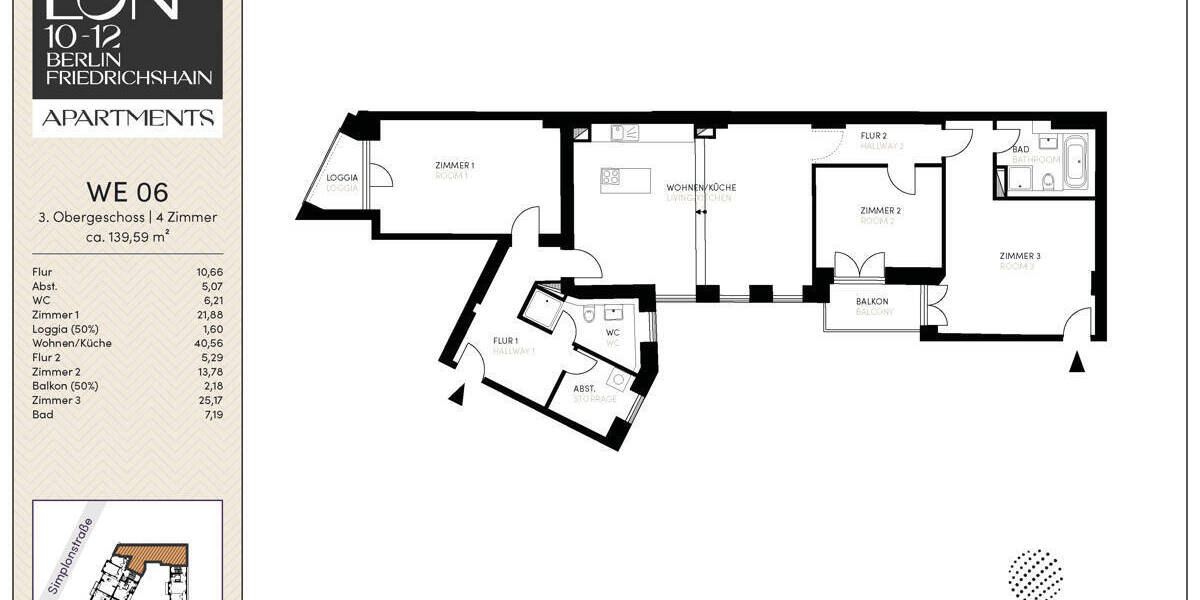 Haute Résidence mit Balkon und Loggia in Friedrichshain - klassisch inspiriert, modern inszeniert 4 zimmer