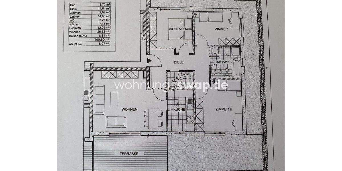 Etagenwohnung Berlin Niederschönhausen - 4 Zimmer, 100 m&sup2;, 1.158&euro; | Angebot:25970503