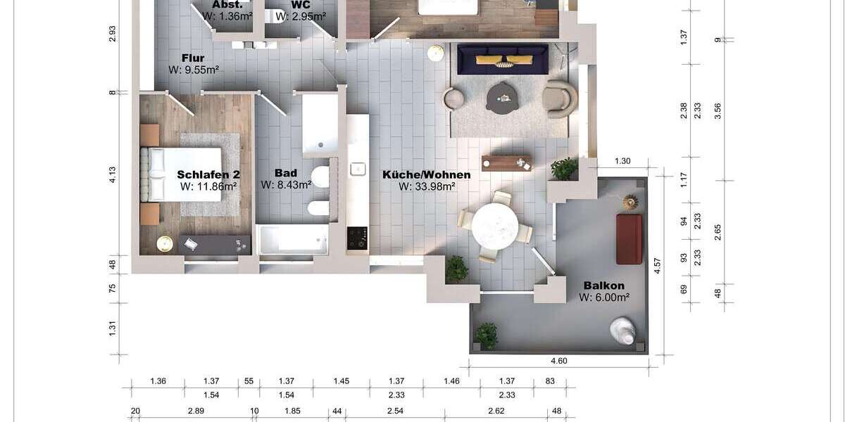 Etagenwohnung Bernau bei Berlin - 3 Zimmer, 89 m&sup2;, 1.330&euro; | Angebot:27084867
