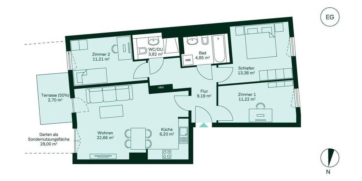 Etagenwohnung Berlin Lichtenrade - 4 Zimmer, 85 m&sup2;, 489.900&euro; | Angebot:25958047
