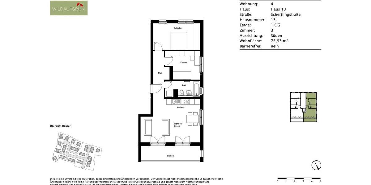 Etagenwohnung Wildau - 3 Zimmer, 76 m&sup2;, 1.225&euro; | Angebot:24811410