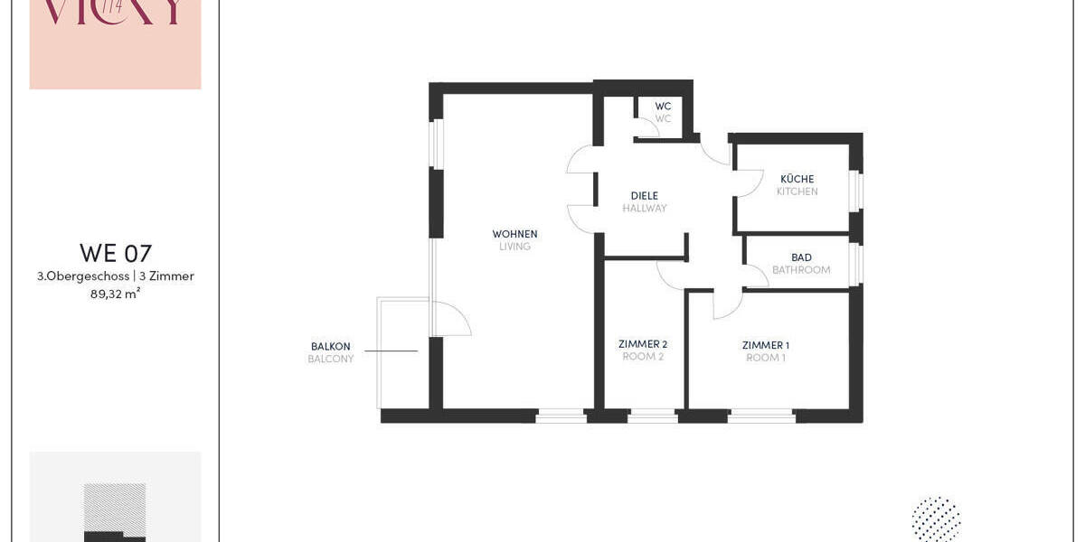 Etagenwohnung Berlin Lichterfelde - 3 Zimmer, 89 m&sup2;, 375.000&euro; | Angebot:25756240