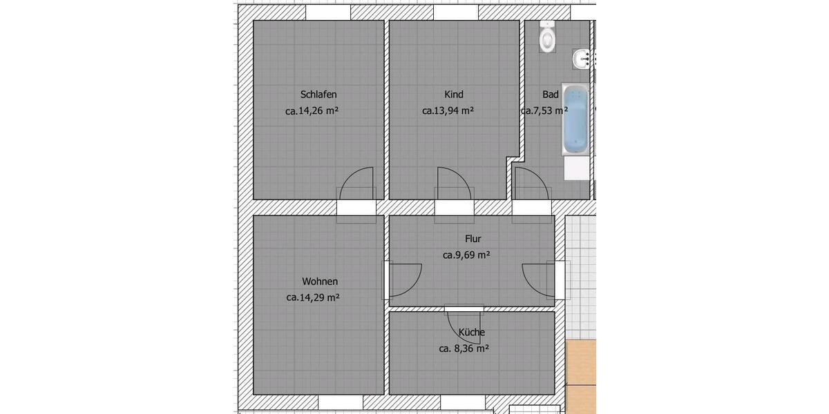 Etagenwohnung Schöneiche bei Berlin - 3.5 Zimmer, 67 m&sup2;, 435&euro; | Angebot:24598220