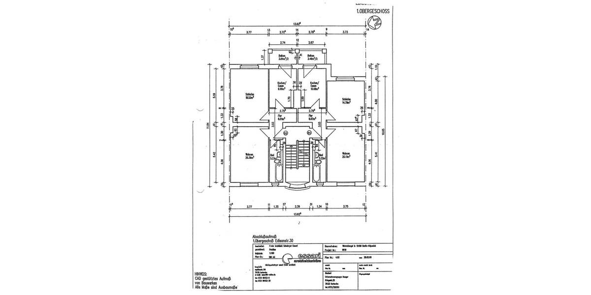 Etagenwohnung Berlin Oberschöneweide - 2 Zimmer, 59 m&sup2;, 245.000&euro; | Angebot:25997886