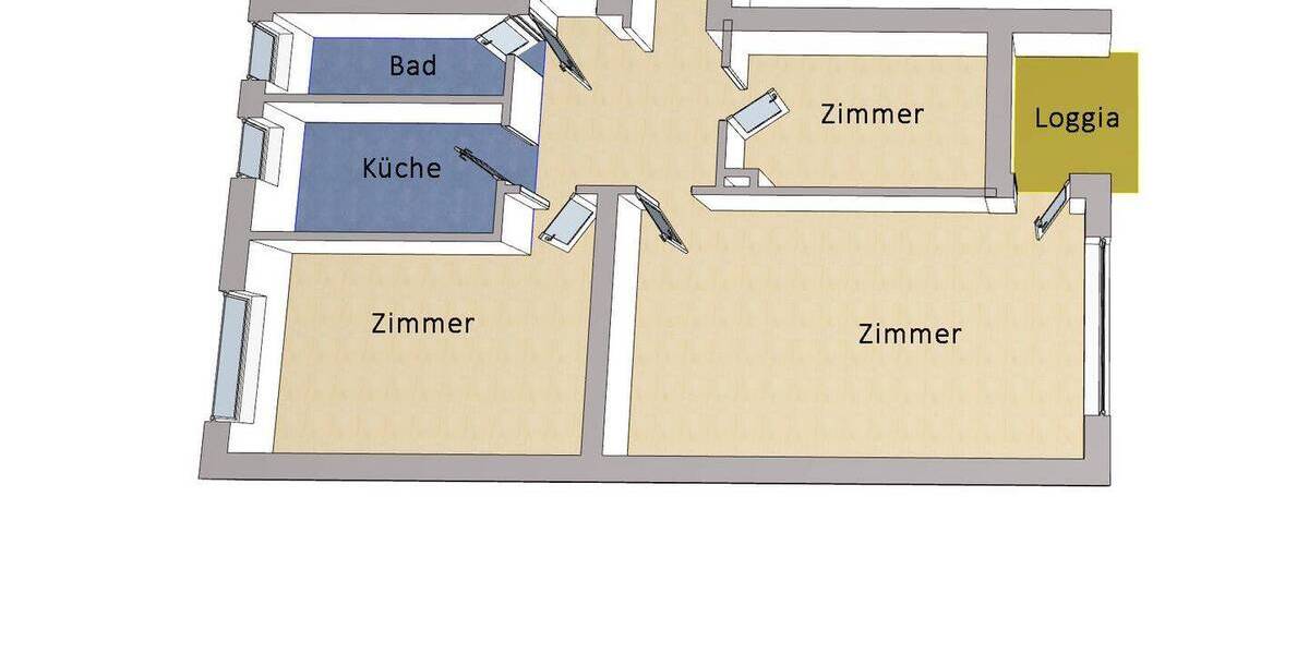 Etagenwohnung Berlin Zehlendorf - 3 Zimmer, 70 m&sup2;, 220.000&euro; | Angebot:26499020