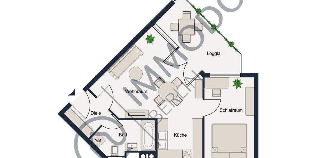 Etagenwohnung Berlin Wilhelmsruh - 2 Zimmer, 50 m&sup2;, 295.000&euro; | Angebot:25752319