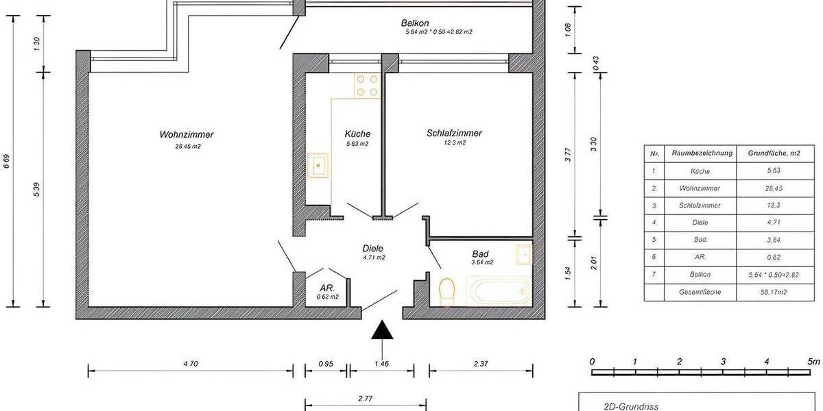 Etagenwohnung Berlin Wilmersdorf - 2 Zimmer, 58 m&sup2;, 1.200&euro; | Angebot:26825333