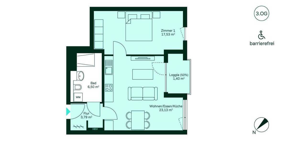 Etagenwohnung Berlin Buch - 2 Zimmer, 52 m&sup2;, 344.900&euro; | Angebot:26778438
