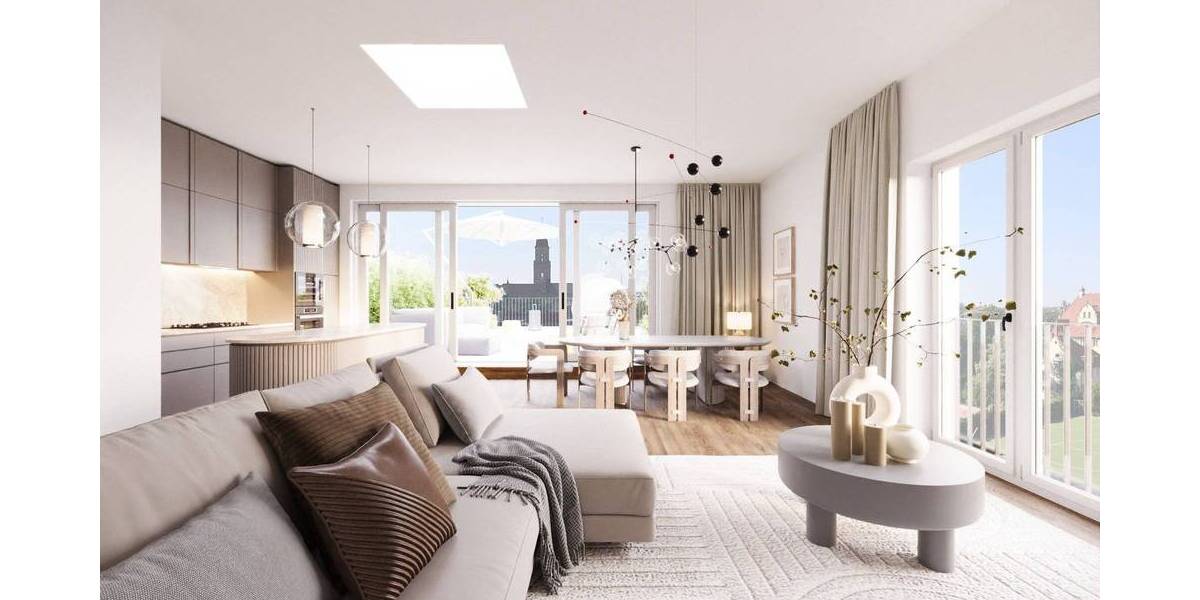 Sonniges Penthouse mit ca. 50m² SüdWest Terrasse und Panoramablick 3 zimmer