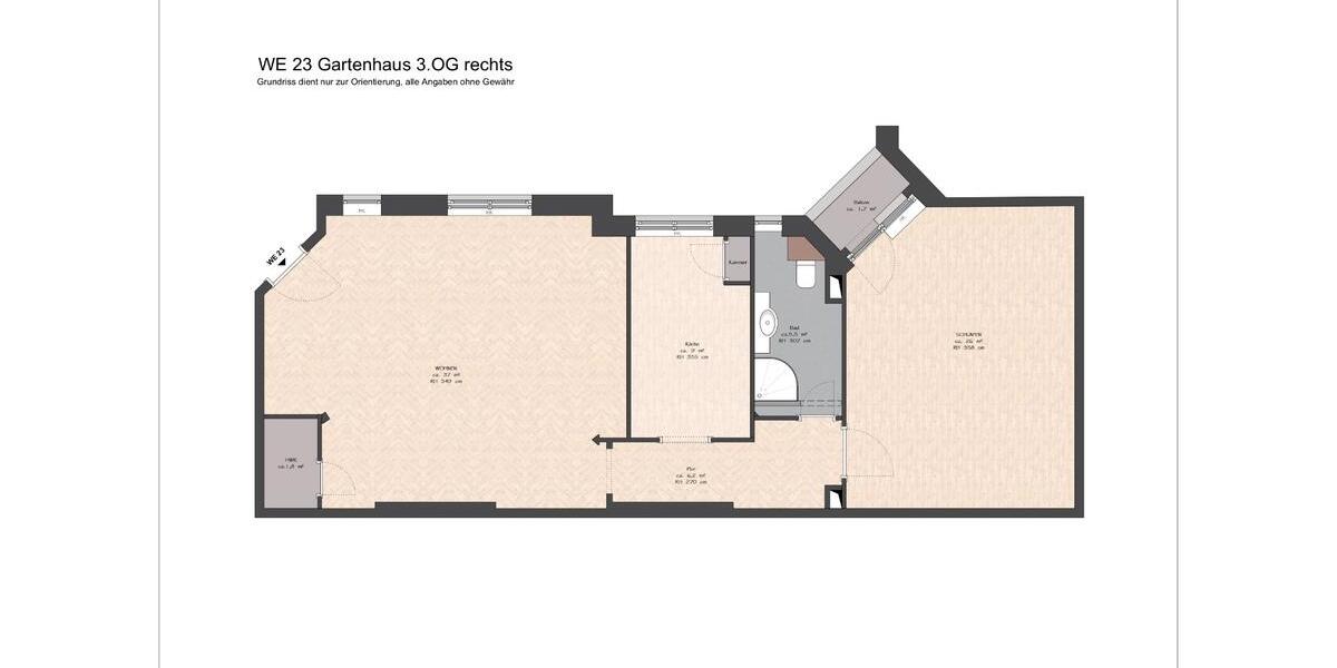 Etagenwohnung Berlin Charlottenburg-Wilmersdorf - 2 Zimmer, 86 m&sup2;, 569.000&euro; | Angebot:26024113