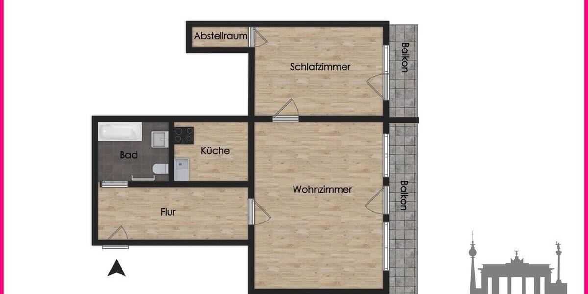 Etagenwohnung Schönefeld - 2 Zimmer, 52 m&sup2;, 656&euro; | Angebot:25929462