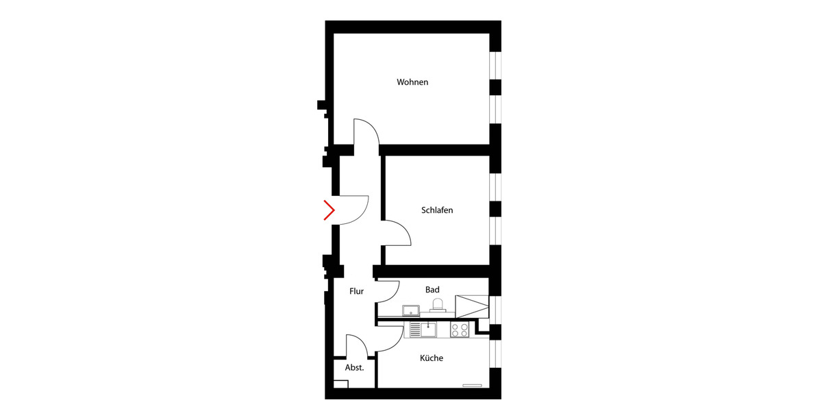 Etagenwohnung Berlin Friedrichshain - 2 Zimmer, 62 m&sup2;, 375.000&euro; | Angebot:25748256