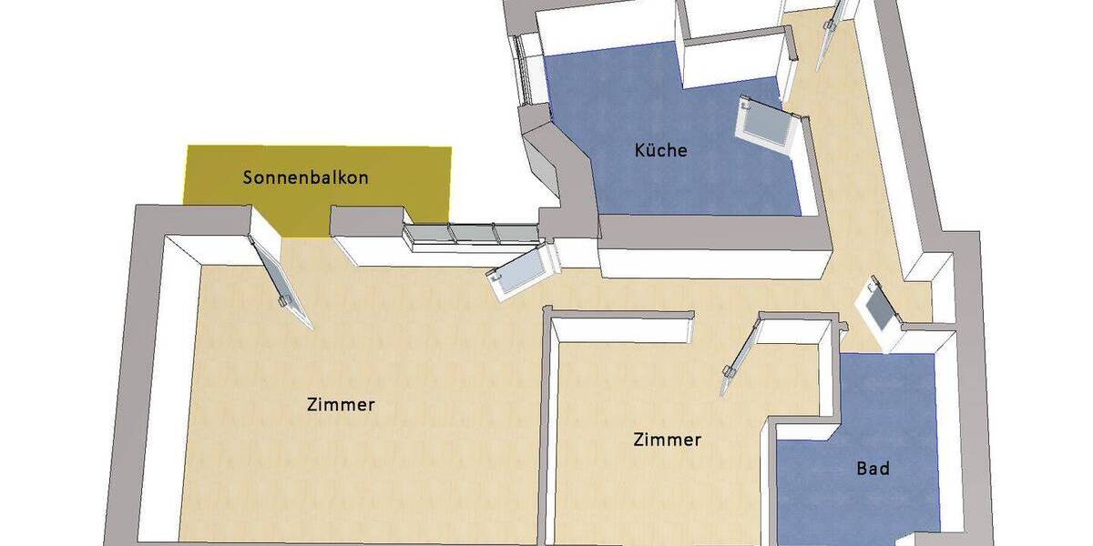 Etagenwohnung Berlin Friedrichshain - 2 Zimmer, 65 m&sup2;, 449.000&euro; | Angebot:26683732