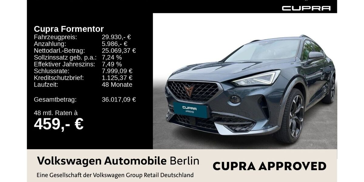 Cupra Formentor 19.620 km 29.443 &euro; Berlin 13089