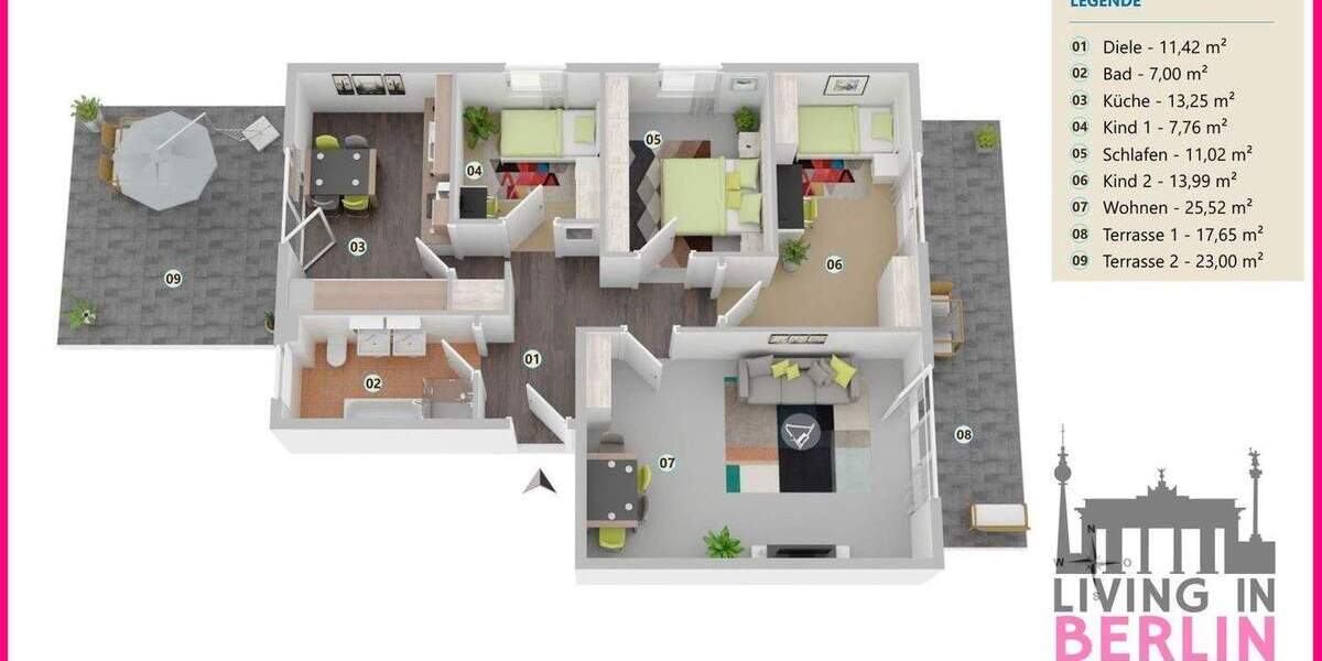Etagenwohnung Berlin Mahlsdorf - 4 Zimmer, 100 m&sup2;, 399.000&euro; | Angebot:25710120