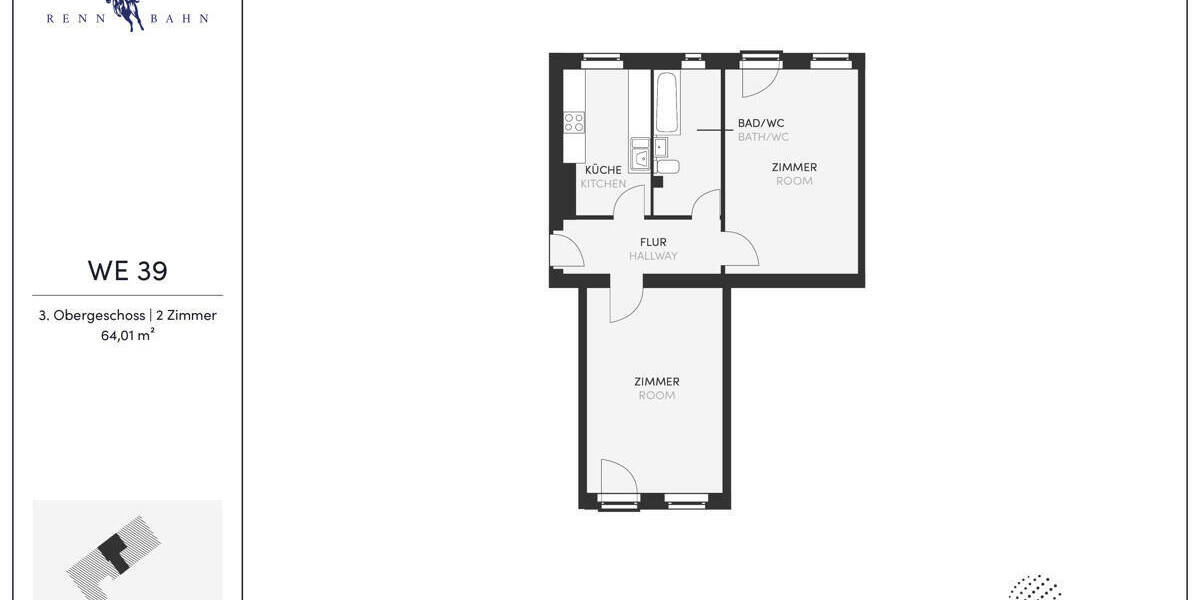 Etagenwohnung Berlin Weißensee - 2 Zimmer, 64 m&sup2;, 299.000&euro; | Angebot:25990136