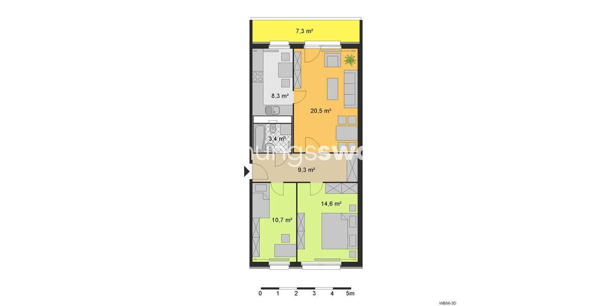Etagenwohnung Berlin Lichtenberg - 3 Zimmer, 70 m&sup2;, 500&euro; | Angebot:24537241