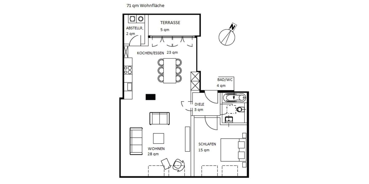 Dachgeschoßwohnung Berlin Pankow - 2 Zimmer, 71 m&sup2;, 545.000&euro; | Angebot:25146304