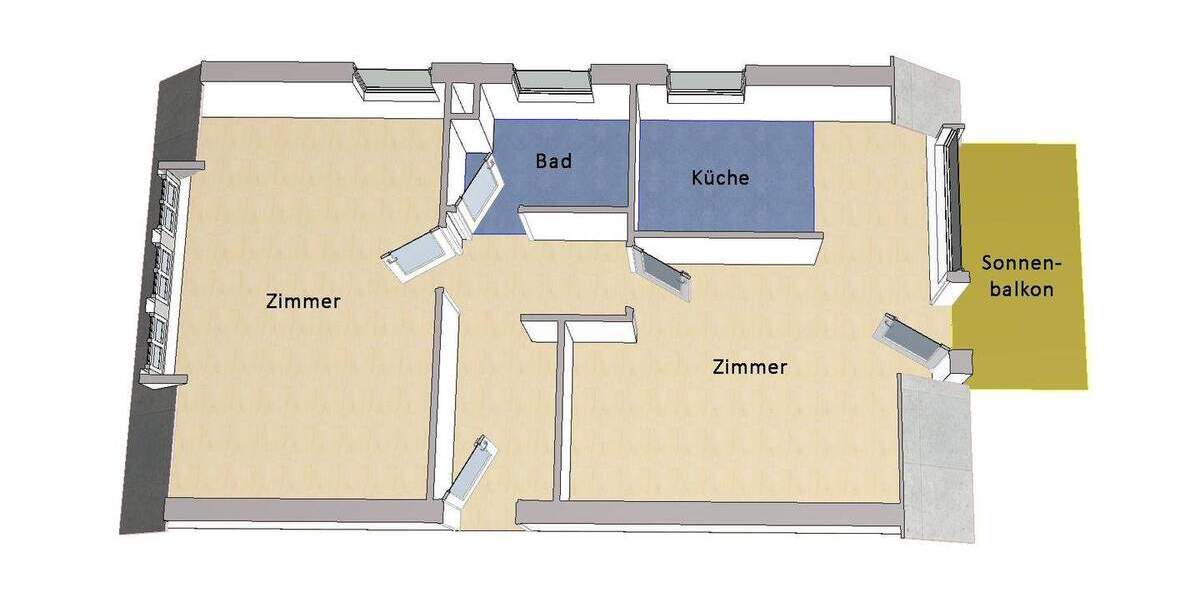 Etagenwohnung Berlin Rosenthal - 2 Zimmer, 63 m&sup2;, 199.000&euro; | Angebot:26064260