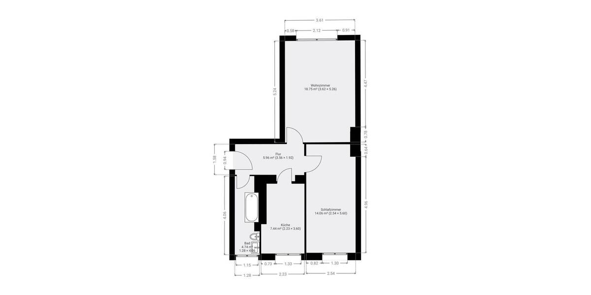 Etagenwohnung Berlin Zehlendorf - 2 Zimmer, 51 m&sup2;, 245.000&euro; | Angebot:26608596