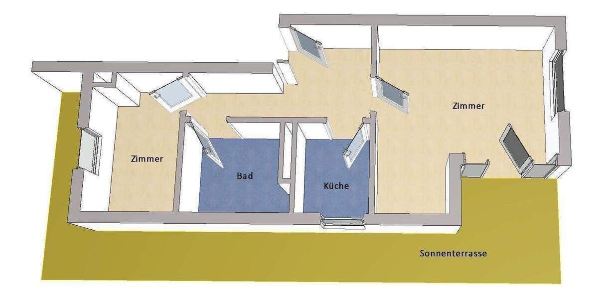 Etagenwohnung Schönefeld - 2 Zimmer, 55 m&sup2;, 289.000&euro; | Angebot:26076368