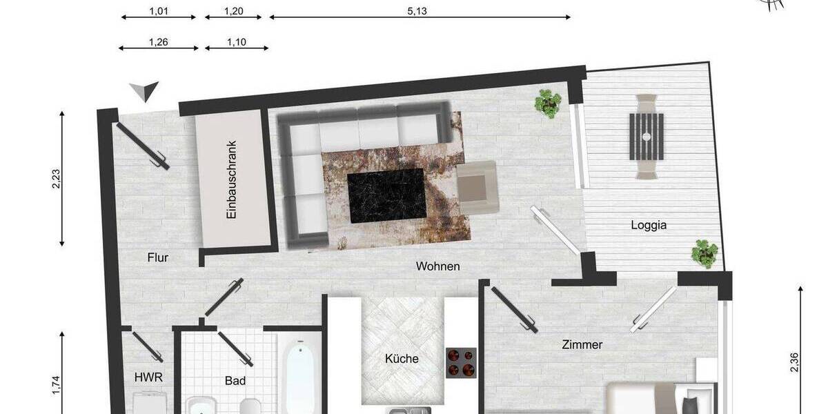Etagenwohnung Berlin Schöneberg - 2 Zimmer, 47 m&sup2;, 420.000&euro; | Angebot:26821908