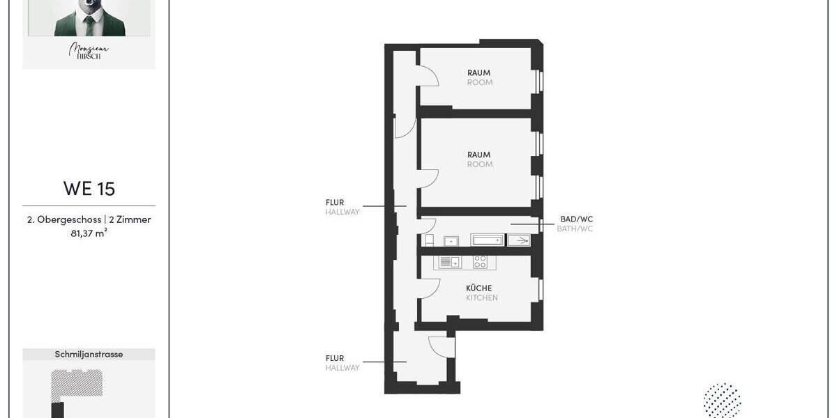Etagenwohnung Berlin Friedenau - 2 Zimmer, 81 m&sup2;, 512.000&euro; | Angebot:26211322