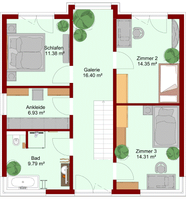 Schwanebeck Bebauungsvorschlag : Grundstück für geplantes Einfamilienhaus ( individuelles Architektenhaus ) in Traumlage. Im Alleinauftrag !