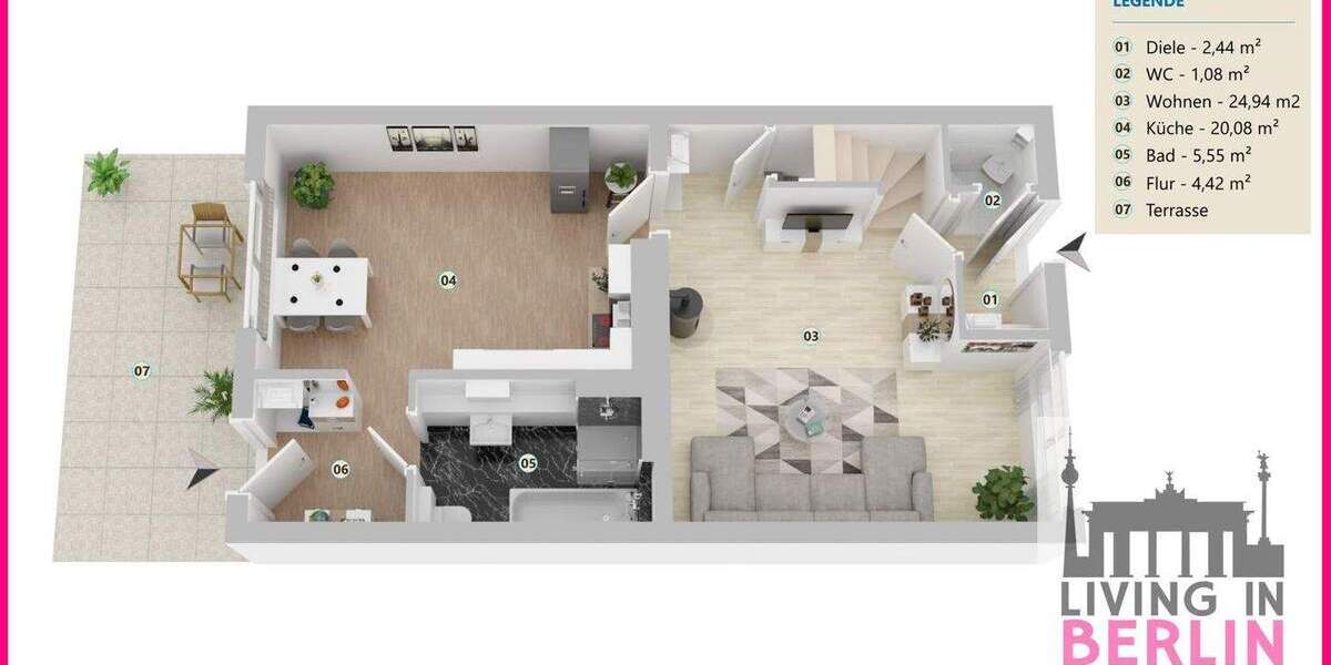 Reihenmittelhaus Berlin Alt-Hohenschönhausen - 4 Zimmer, 108 m&sup2;, 499.000&euro; | Angebot:25700682