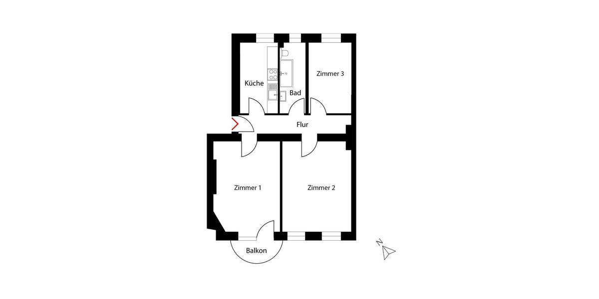 Etagenwohnung Berlin Friedrichshain - 3 Zimmer, 73 m&sup2;, 535.000&euro; | Angebot:26220429